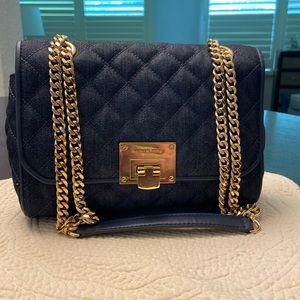 Michael Kors Denim and Gold handbag